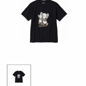 Uniqlo Black Kids KAWS Sitting Character Graphic Tee